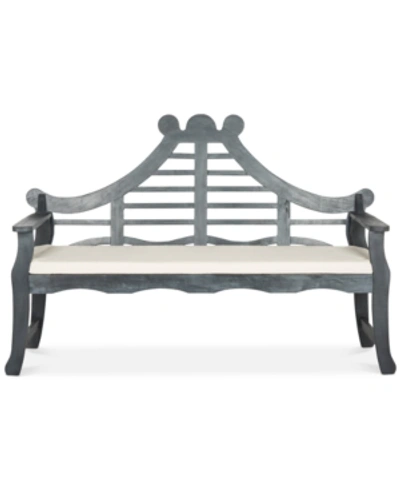 Shop Safavieh Harian Outdoor Bench In Grey/cream