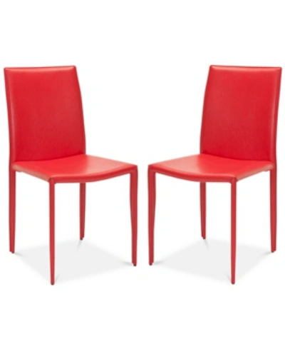 Shop Safavieh Nolyn Set Of 2 Dining Chairs In Red