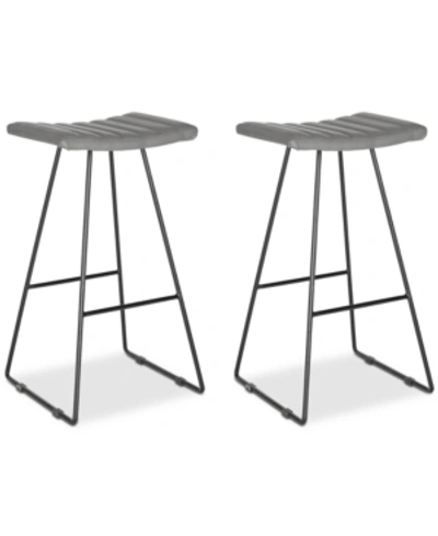 Safavieh Nicklin Bar Stool (set Of 2) In Grey
