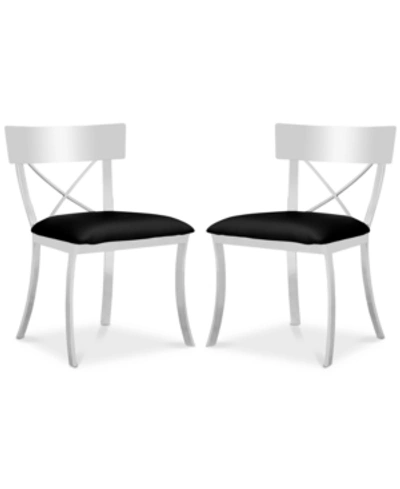 Shop Safavieh Elward Faux Leather Side Chair (set Of 2) In Black