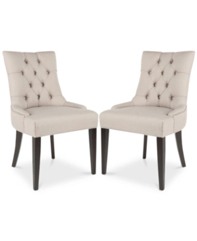 Safavieh Abby 19''h Tufted Side Chairs (set Of 2) In Taupe