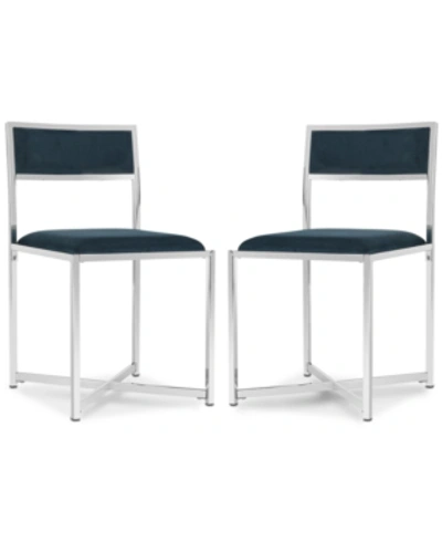 Safavieh Kasane Side Chair (set Of 2) In Navy