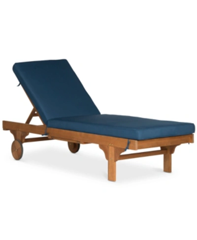 Safavieh Jenne Outdoor Lounge With Side Table In Navy