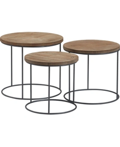 Shop Tommy Hilfiger Berkshire 3pc Nesting Table Set In Brown