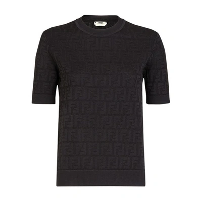 Shop Fendi Pink Cotton And Viscose Jumper In Noir