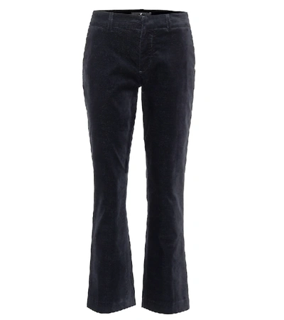 Shop 7 For All Mankind Mid-rise Velvet Bootcut Jeans In Blue