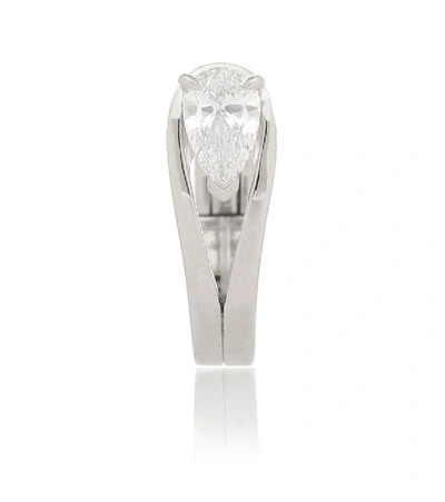 Shop Repossi Serti Inversé Xs 18kt White Gold Single Earring With Diamond In Silver