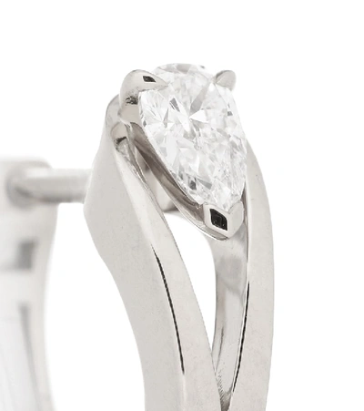 Repossi Serti Inversé Xs 18kt White Gold Single Earring With Diamond In Silver