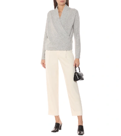 Shop Vince Cashmere Wrap Sweater In Grey