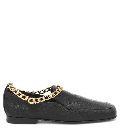 Shop By Far Nick Leather Loafers In Black