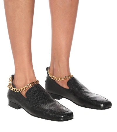 Shop By Far Nick Leather Loafers In Black