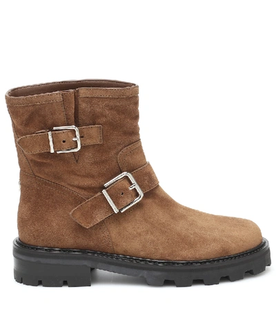 Shop Jimmy Choo Youth Ii Suede Ankle Boots In Brown