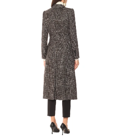 Shop Dolce & Gabbana Checked Wool And Alpaca-blend Coat In Brown