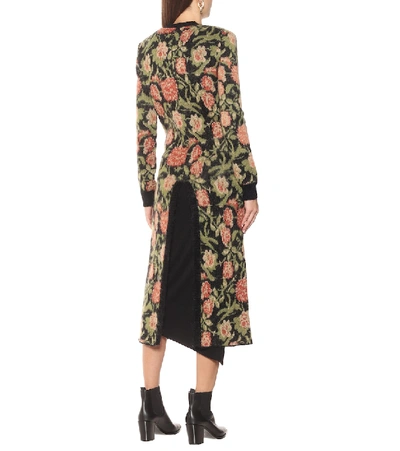 Shop Rabanne Floral Mohair-blend Maxi Cardigan In Multicoloured