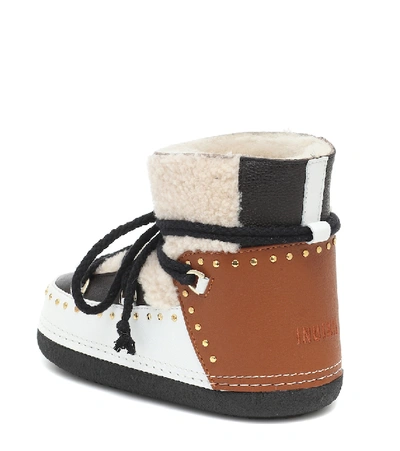 Inuikii Curly Rock Shearling Colorblock Snow Booties In Multicoloured