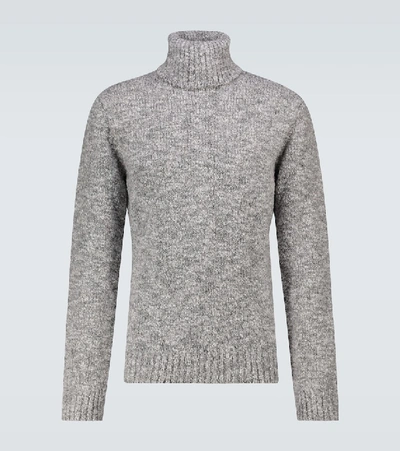 Shop Dolce & Gabbana Pull Collo Alto Turtleneck Sweater In Grey