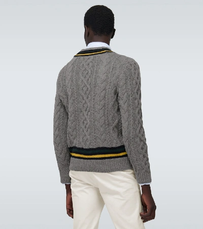 Shop Polo Ralph Lauren Cable-knit Cricket Sweater In Grey