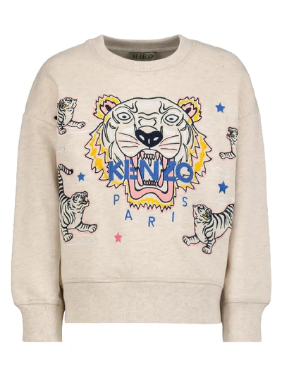 Shop Kenzo Kids Sweatshirt Tiger For Girls In Beige