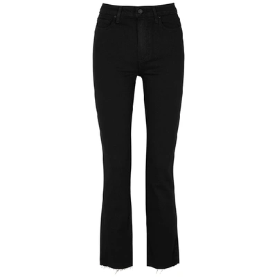 Shop Paige Cindy Transcend Black Straight-leg Jeans