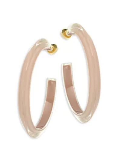 Shop Alison Lou 14k Goldplated & Lucite Medium Jelly Hoop Earrings In Nude