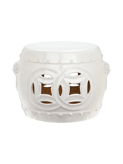 Shop Safavieh Mei Double Coin Glazed Ceramic Stool In White