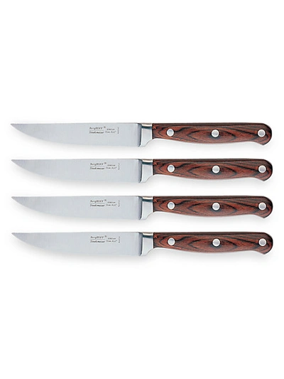 Shop Berghoff Pakka Wood 4-piece Stainless Steel Steak Knife Set