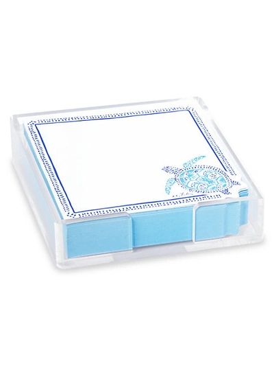 Shop Lilly Pulitzer Turtley Awesome Note Sheets & Holder Set In Blue White