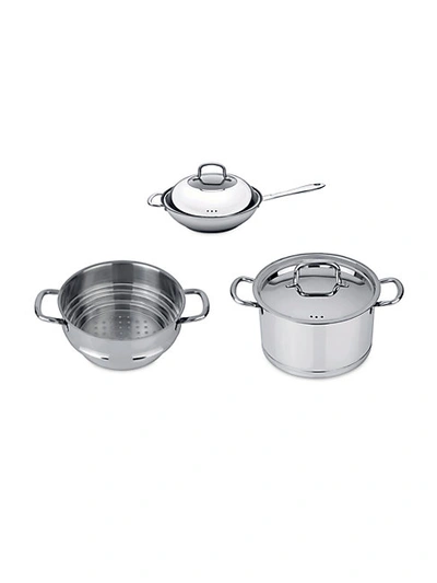 Shop Berghoff Collect N Cook 9.5" Covered Stockpot, 11" Covered Wok & 9.5" Steamer Insert Cookware- Set Of 5