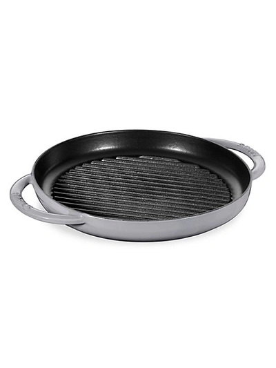 Shop Staub 10" Round Double Handle Pure Grill In Grey