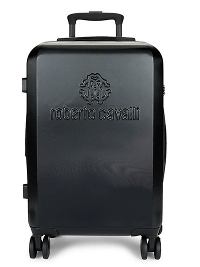 Shop Roberto Cavalli Classic Logo Carry-on Luggage In Black