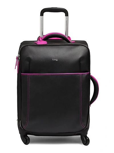 Shop Lipault Variation 21.75-inch Carry-on Spinner Suitcase In Black Pink