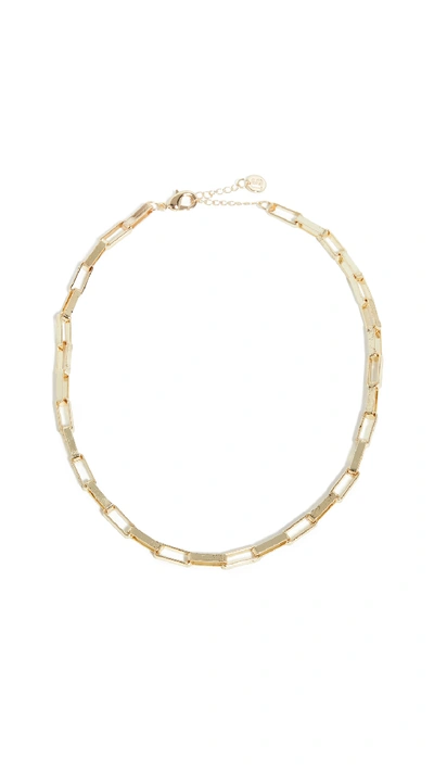 Shop Jules Smith Flat Chain Necklace In Gold