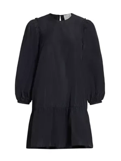 Shop Cinq À Sept Jackie Puff-sleeve Mini Dress In Black