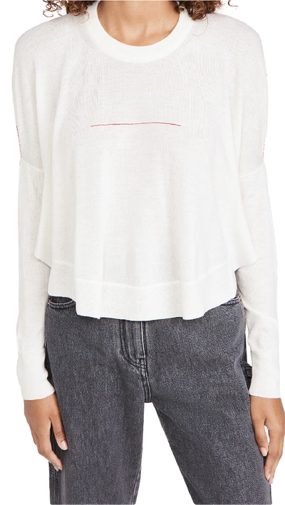 Shop Mm6 Maison Margiela Knit Pullover In White/red