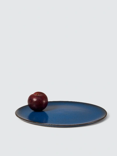 Shop Aida Raw Stoneware Dinner Plate In Blue