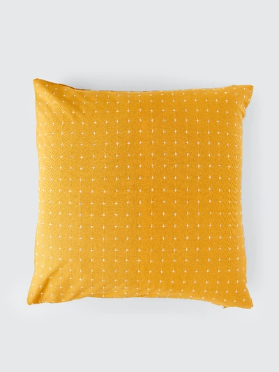 Shop Anchal Project Organic Cotton Cross Throw Pillow Cover In Yellow