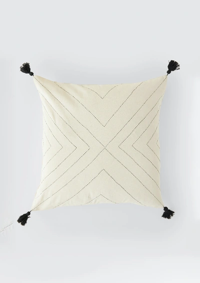 Shop Anchal Project Organic Cotton Geo Tassel Throw Pillow Cover In White