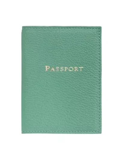 Shop Graphic Image Leather Passport Cover In Robins Egg Blue
