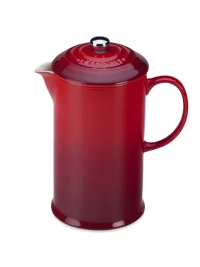 Shop Le Creuset Stoneware Cafetiere French Press In Cherry