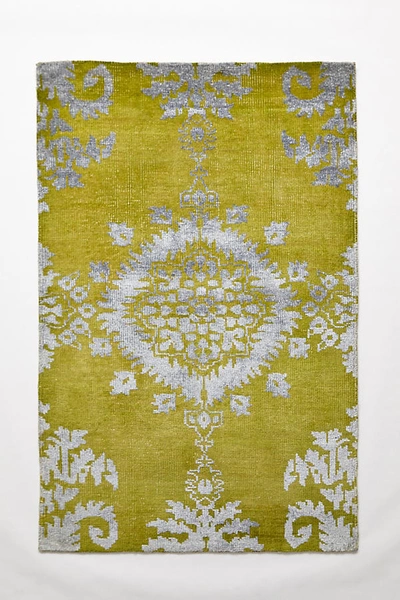 Shop Anthropologie Stonewashed Medallion Rug By  In Green Size 5x8