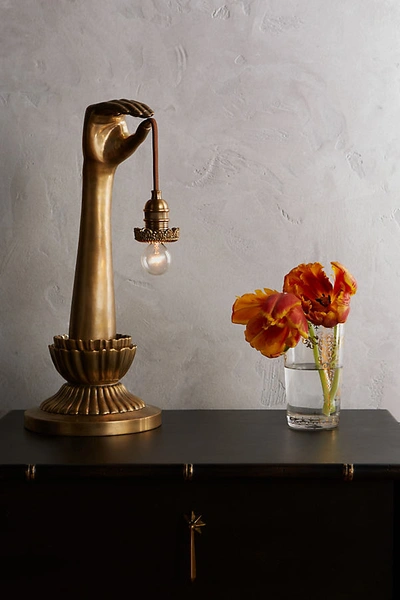 Shop Anthropologie Lightbearer Table Lamp In Gold