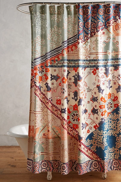 Shop Anthropologie Risa Organic Cotton Shower Curtain In Assorted