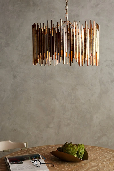 Shop Anthropologie Gathered Glow Chandelier In Gold