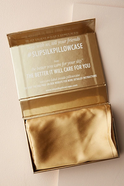 Shop Slip Silk Pillowcase In Gold