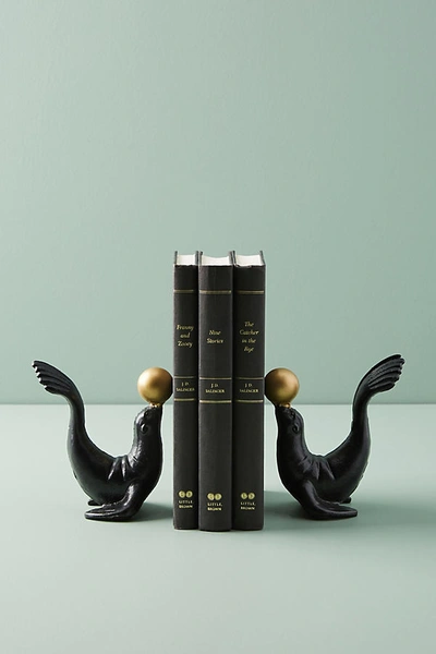 Shop Anthropologie Sea Lions Bookends In Black