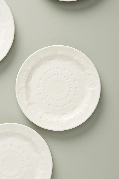 Shop Anthropologie Old Havana Bread Plates, Set Of 4 By  In White Size S/4 Canape