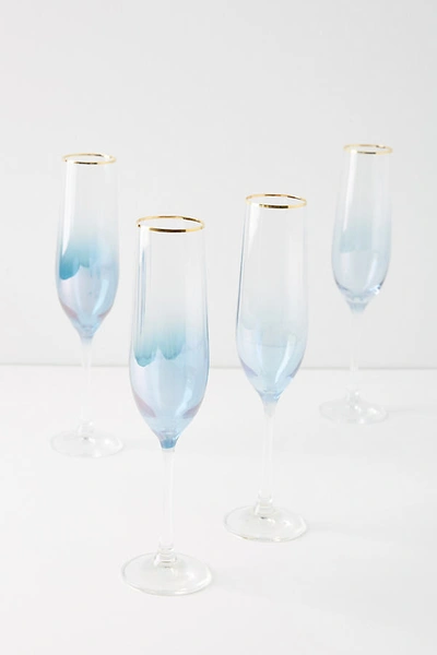 Shop Anthropologie Waterfall Flutes, Set Of 4 By  In Assorted Size S/4 Flute
