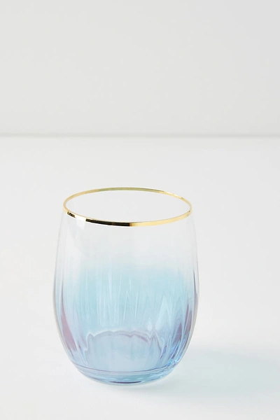 Shop Anthropologie Waterfall Stemless Wine Glasses, Set Of 4 By  In Assorted Size S/4 Wine Glass
