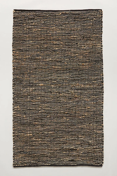 Shop Anthropologie Leather-twined Rug By  In Black Size 5 X 7