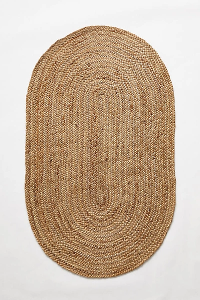 Shop Anthropologie Handwoven Lorne Oval Rug By  In Beige Size 3 X 5